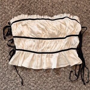 Satin tube top with bow detailing